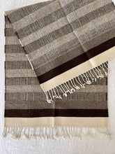 Load image into Gallery viewer, Oaxacan Handmade Wool Rug - Gray and Brown Stripe 30.5&quot; x 61&quot;
