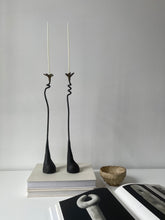 Load image into Gallery viewer, Tall Sculptural Wrought Iron Candle Holders
