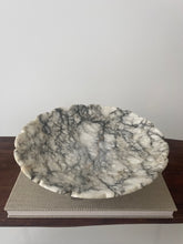 Load image into Gallery viewer, Italian Alabaster Scalloped Pedestal Bowl
