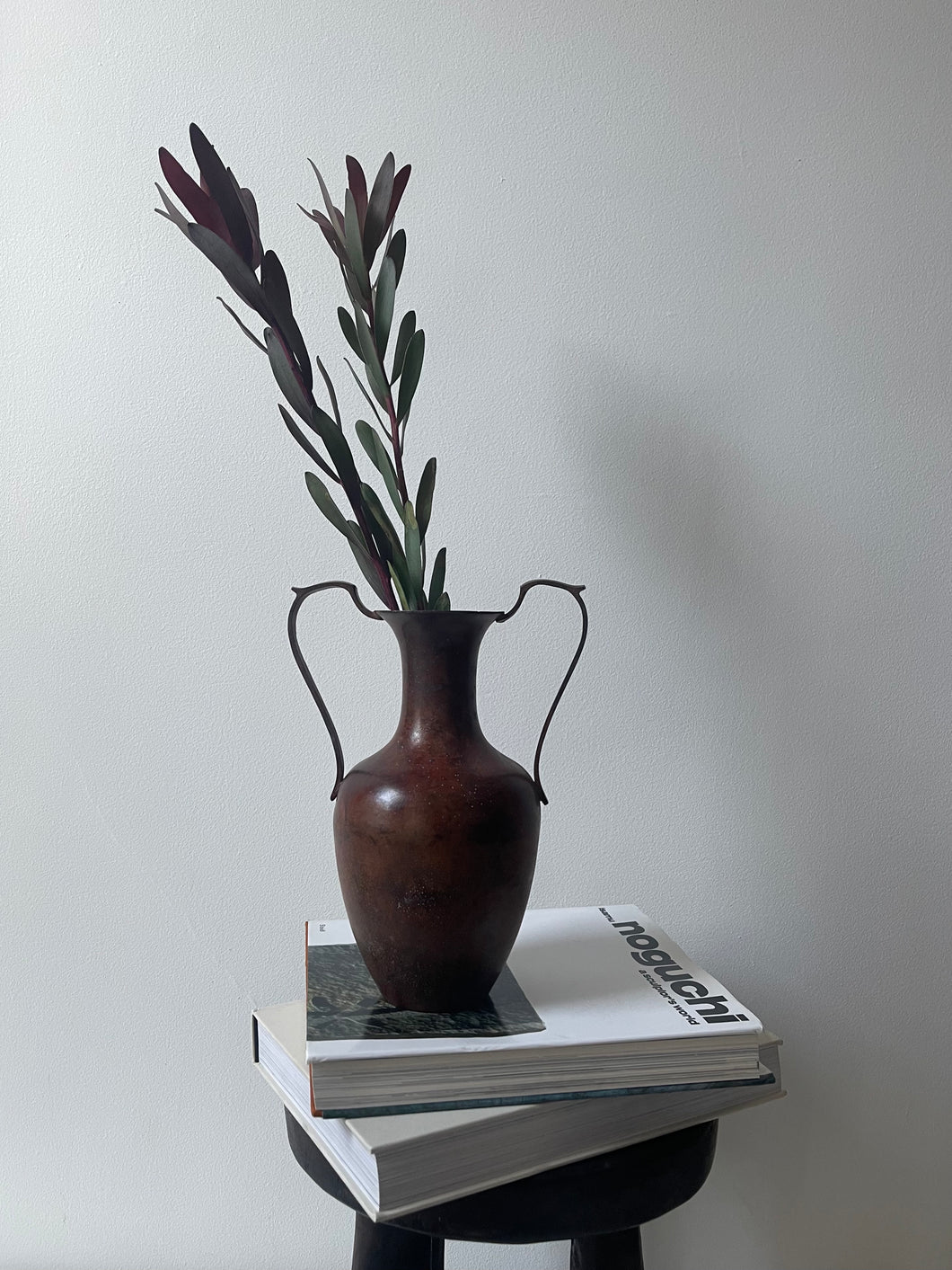 Metal Vase with Sculptural Handles
