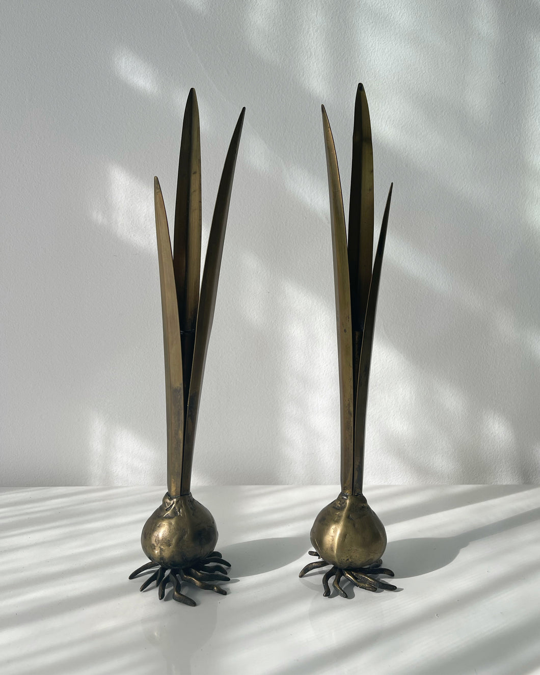MCM Brass Onion Candle Holders