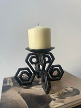 Load image into Gallery viewer, Cast Iron Geometric Candle Holder

