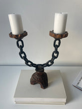 Load image into Gallery viewer, Brutalist Iron Chain Candelabras

