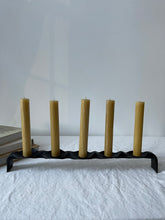 Load image into Gallery viewer, Brutalist Hand Forged Wrought Iron Candle Holder
