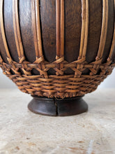 Load image into Gallery viewer, Wood and Rattan Wrapped Vase
