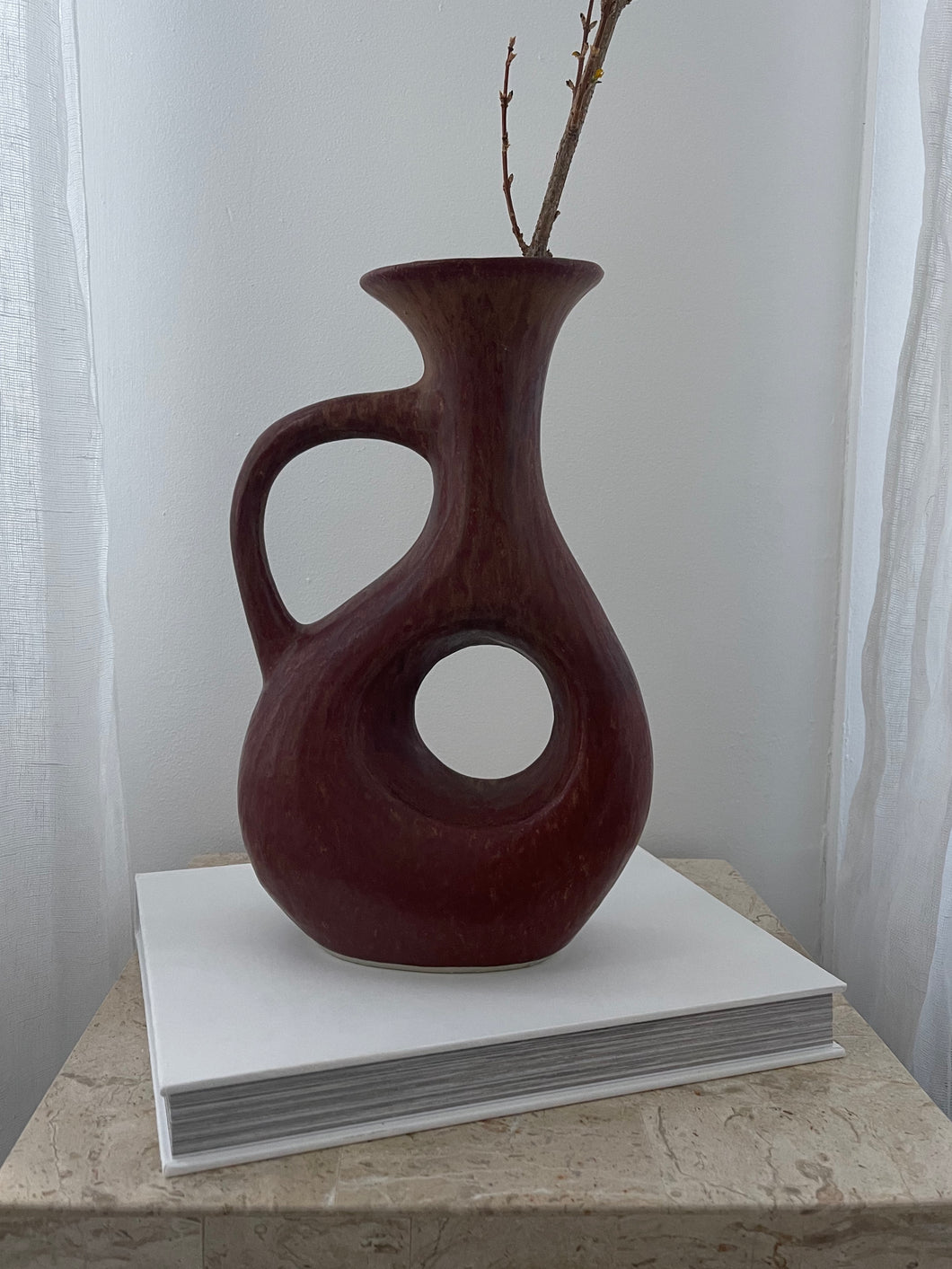 Japanese Vintage Ceramic Handled Vase