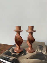 Load image into Gallery viewer, Soapstone Abstract Candle Holders
