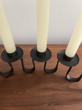 Load image into Gallery viewer, Hand Wrought Iron Wavy Candelabra
