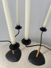 Load image into Gallery viewer, Danish Iron and Rattan Candelabras

