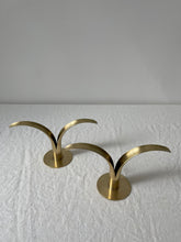 Load image into Gallery viewer, Swedish Brass Lily Candle Holders
