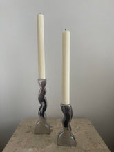 Load image into Gallery viewer, Chrome Wavy Candle Holders
