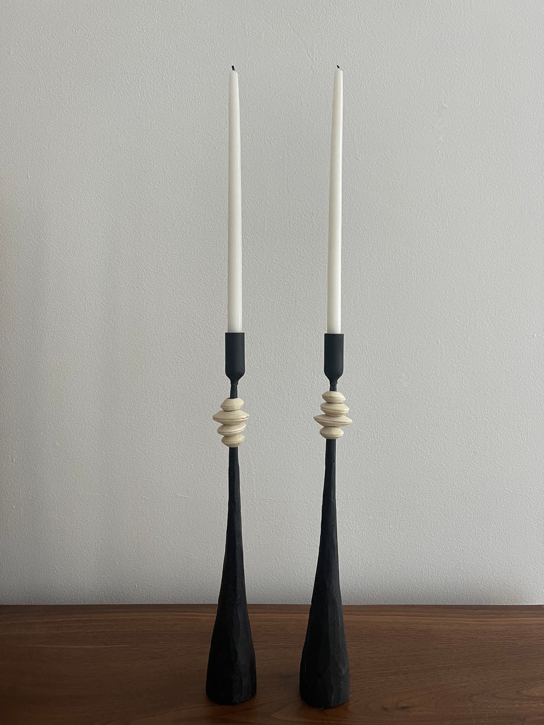 Wrought Iron Candle Holders with Neck Detail