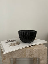 Load image into Gallery viewer, 1950 Black Fluted MCM Bowl
