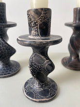 Load image into Gallery viewer, Hand Carved Abstract Soapstone Candle Holders

