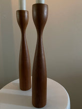Load image into Gallery viewer, Danish Teak Candle Holders
