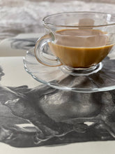 Load image into Gallery viewer, Set of Vintage Scalloped Glass Coffee Cups + Saucers
