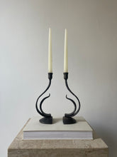 Load image into Gallery viewer, Sculptural Wrought Iron Candlesticks
