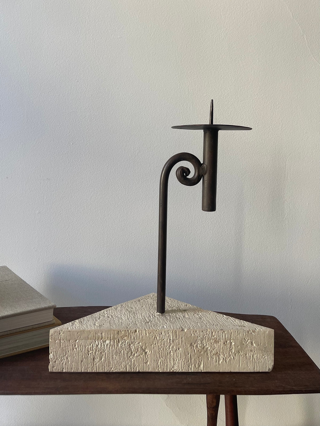 Sculptural Wrought Iron Candle Holder