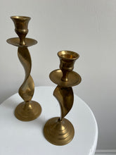Load image into Gallery viewer, Twisted Brass Candle Holders
