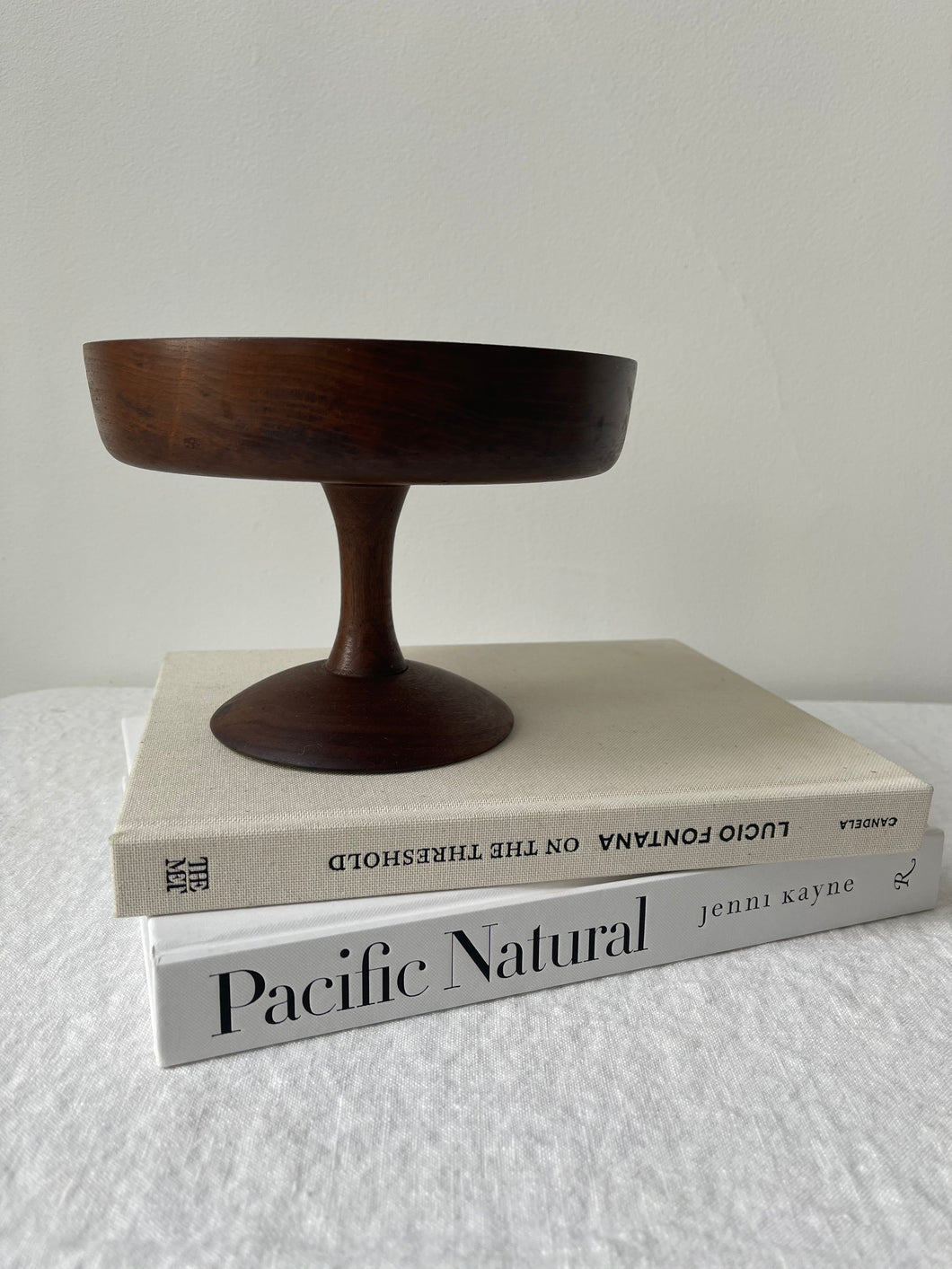 MCM Wood Pedestal bowl