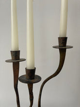 Load image into Gallery viewer, Hand Forged Iron Wavy Candelabra
