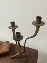 Load image into Gallery viewer, Hand Forged Iron Wavy Candelabra
