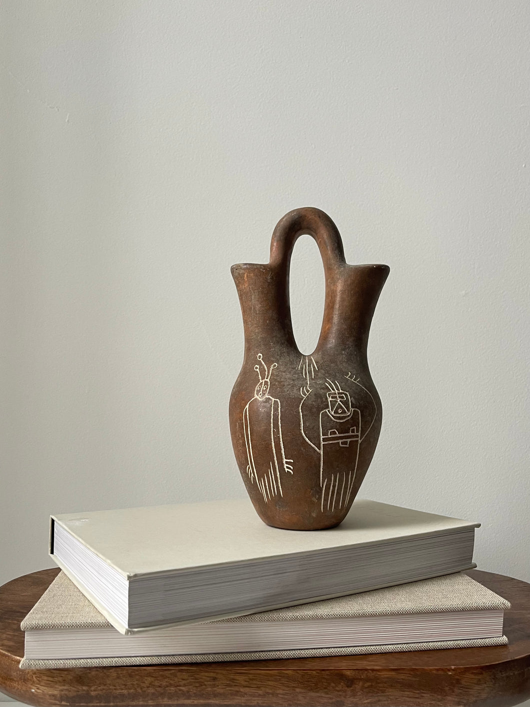 Etched Double Spout Vase