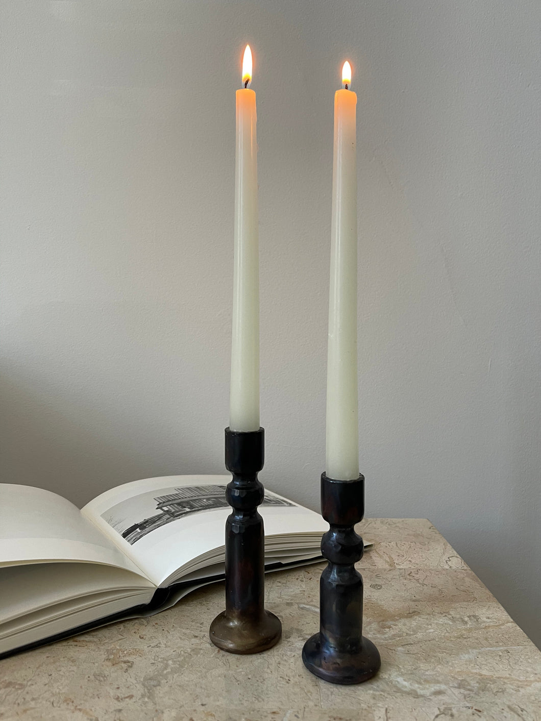 Hand Forged Wrought Iron Candle Holders