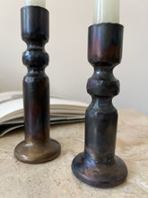 Load image into Gallery viewer, Hand Forged Wrought Iron Candle Holders
