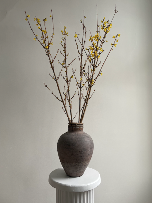 Ceramic Vase with Rattan Detail