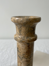 Load image into Gallery viewer, Carved Stone Pillar Candle Holders
