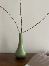 Load image into Gallery viewer, Mid Century Green Pottery Vase

