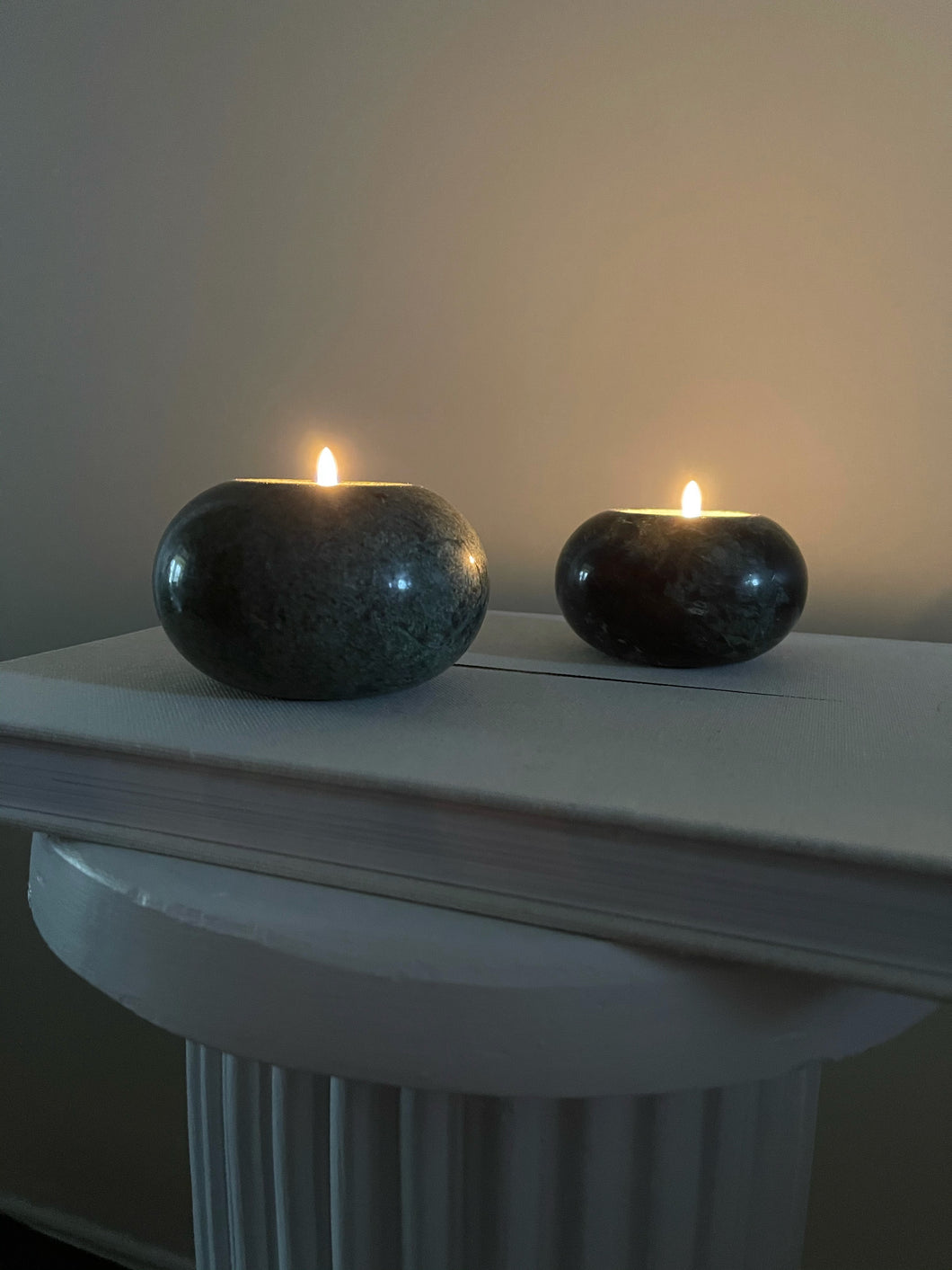 Green Marble Tea Light Candle Holders